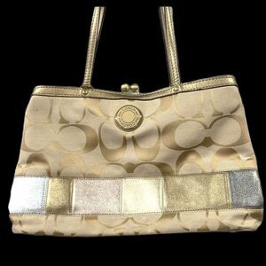 Coach Signature Metallic Tote bag.